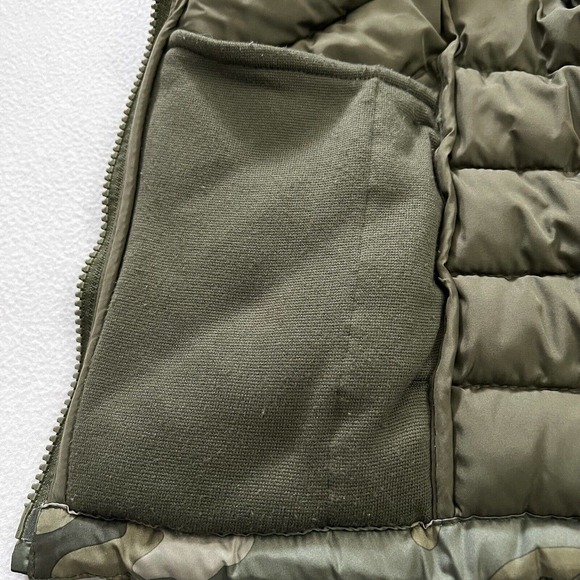 Gap Kids Desert Camo Heart Puffer Vest Quilted Green Camouflage Print Girl S 6-7 - Picture 7 of 8